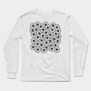 Flowers in circles layered pleasing pattern doodle hand drawn design Long Sleeve T-Shirt